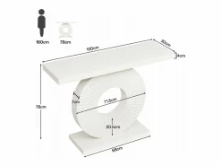 Hot Consola de mesa, Mueble de entrada con base circular en forma, Mesa de entrada de 100 cm para la entrada del salón, el pasillo, 100 x 30 x 79 cm, Consola
