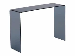 Vente-unique Consola de vidrio templado curvado y ahumado - Negro - ALONZO