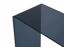 Vente-unique Consola de vidrio templado curvado y ahumado - Negro - ALONZO