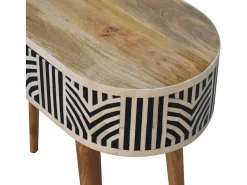 Hot Consola Edessa Artisan Furniture con incrustaciones de hueso, 1 cajón, marrón claro Beige