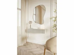 SELSEY Consola flotante con cajón - Gris beige - 90 cm - VELDIO