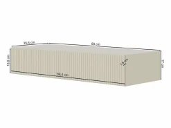 SELSEY Consola flotante con cajón - Gris beige - 90 cm - VELDIO