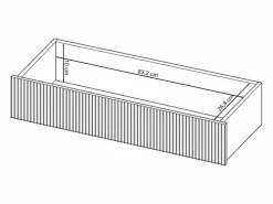 SELSEY Consola flotante con cajón - Gris beige - 90 cm - VELDIO