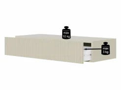 SELSEY Consola flotante con cajón - Gris beige - 90 cm - VELDIO