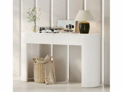 ModernLuxe Consola mesa 120x33x76cm - con 2 cajones - Esquinas redondeadas - MDF -