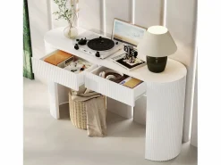 ModernLuxe Consola mesa 120x33x76cm - con 2 cajones - Esquinas redondeadas - MDF -