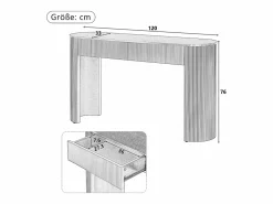 ModernLuxe Consola mesa 120x33x76cm - con 2 cajones - Esquinas redondeadas - MDF -