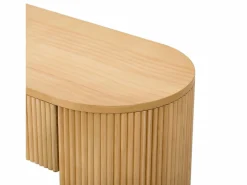 ModernLuxe Consola mesa 120x33x76cm - con 2 cajones - Esquinas redondeadas - MDF - Natural
