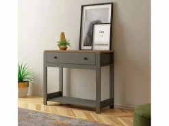 Sale Consola para recibidor color blanco estilo clásico con cajón Corlay - Vajilla|Vajilla