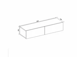 Vente-unique Consola suspendida con 2 puertas - Efecto mármol - TENIDA