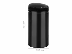 New Helloshop26 Contenedor automático con sensor de 50 litros acero al carbono negro 02_0006087 Gris