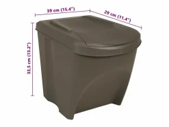 Discount Helloshop26 Contenedores de basura apilables 3 uds. 75 L polipropileno 02_0043894 Gris