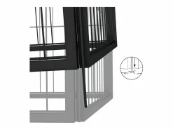 Clicnbuy Corral para perros 4 paneles acero con recubrimiento en polvo