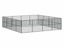 Hot Clicnbuy Corralito para perros con 16 paneles acero galvanizado Negro