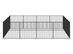 Hot Clicnbuy Corralito para perros con 16 paneles acero galvanizado Negro