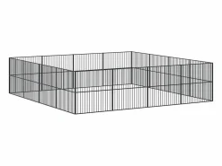 Hot Clicnbuy Corralito para perros con 16 paneles acero galvanizado Negro