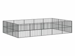 Hot Clicnbuy Corralito para perros con 16 paneles acero galvanizado Negro