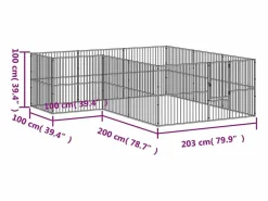 Corralito para perros con 12 paneles acero galvanizado Seguridad Para Mascotas
