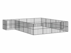 New Clicnbuy Corralito para perros con 20 paneles acero galvanizado Negro