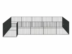 New Clicnbuy Corralito para perros con 20 paneles acero galvanizado Negro