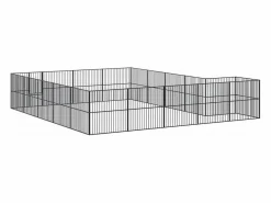 New Clicnbuy Corralito para perros con 20 paneles acero galvanizado Negro
