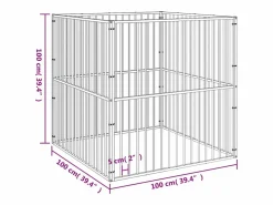 Best Clicnbuy Corralito para perros con 4 paneles acero galvanizado Negro