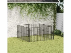 Clicnbuy Corralito para perros con 8 paneles acero galvanizado