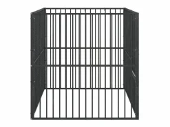 Online Clicnbuy Corralito para perros con 4 paneles acero galvanizado Negro
