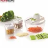 Hot Cortadora de verduras Herzberg HG-8032 con 6 cuchillas de acero inoxidable, bol de 600 ml y 2 recipientes herméticos sin BPA