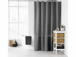 Best Douceur d'intérieur Cortina de ducha lisa con ganchos 180 x 200 cm Gris