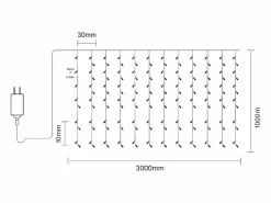 New Cortina de Guirnaldas LED 3m Short 3000K Blanco Cálido Guirnalda Luminosa