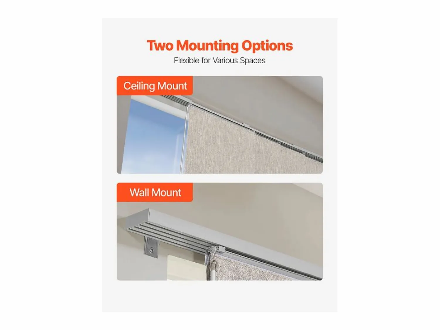 Online Cortina de Paneles SucceBuy Verticales en Carril 116-218 cm de Ancho, Paneles Japoneses Ajustables hasta 243 cm de Alto, Ideal para Puertas Correderas Marru00f3n
