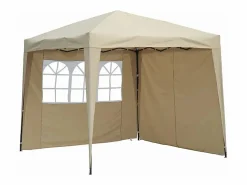 Clearance Cortina lateral beige de 3x2m con ventanas para cenador plegable de 3x3m Cenador Y Quiosco