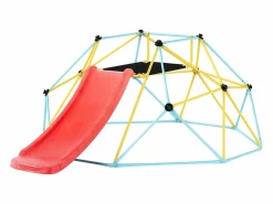 Clearance Cúpula de Escalada SucceBuy, 2,4 m con Tobogán, Escalador con Cúpula Geométrica, Sala de Juegos para Niños de 3 a 9 Años Columpio