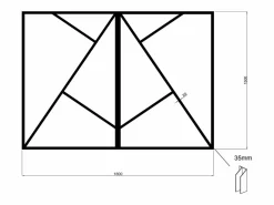 Discount Vente-unique Cristalera asimétrica de aluminio termolacado - An. 180 x Alt. 130 - FAZENDA Negro