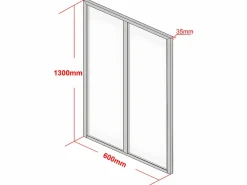 Clearance Cristalera atelier aluminio termolacado 60x130 BAYVIEW Cristalera Interior