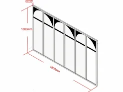 Discount Vente-unique Cristalera atelier art decó de aluminio termolacado 180x130 cm - ARCADEA Negro