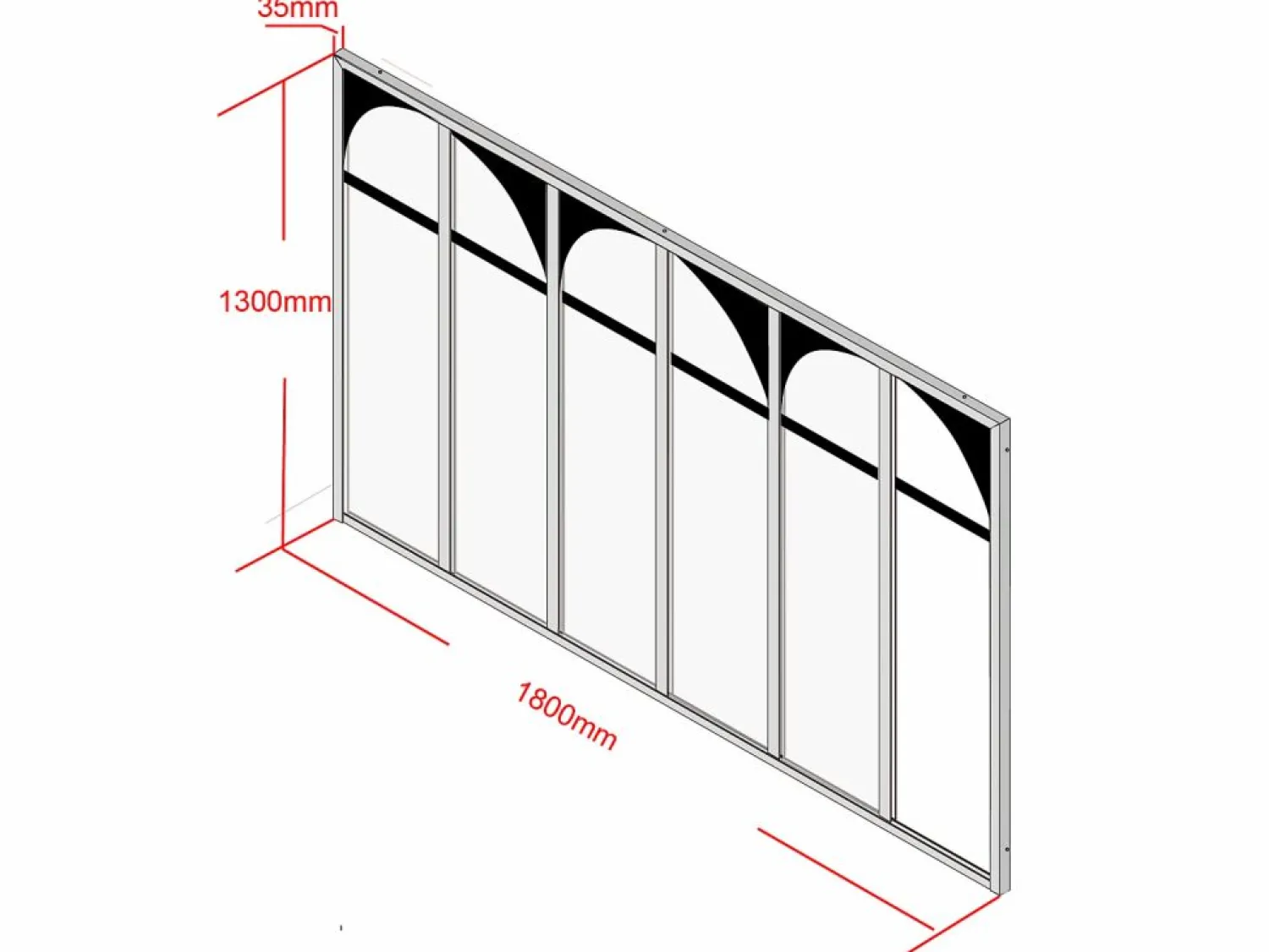 Discount Vente-unique Cristalera atelier art decó de aluminio termolacado 180x130 cm - ARCADEA Negro