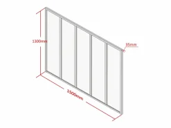 Online Vente-unique Cristalera atelier BAYVIEW aluminio 150x130 cm Blanco