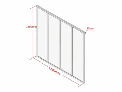 Hot Vente-unique Cristalera atelier BAYVIEW aluminio 120 x 130 cm Blanco