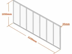 Outlet Vente-unique Cristalera atelier de aluminio termolacado - 210x105 cm - - BAYVIEW Blanco