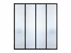 Vente-unique Cristalera atelier de aluminio termolacado y vidrio templado texturizado 120x105 cm VIETRA