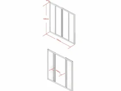 Clearance Vente-unique Cristalera corredera de cristal templado y aluminio termolacado 120 x 130 cm RAVENA Negro