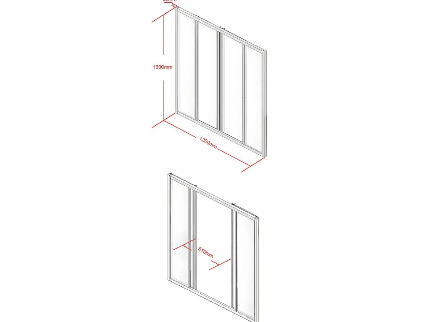 Clearance Vente-unique Cristalera corredera de cristal templado y aluminio termolacado 120 x 130 cm RAVENA Negro