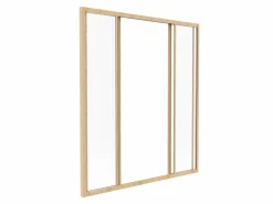 Outlet Cristalera corrediza de vidrio templado y aluminio natural claro 120 x 130 cm RAVENA Cristalera Interior