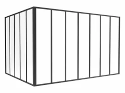 New Vente-unique Cristalera de esquina de taller de aluminio termolacado - Ancho 210 x Prof. 150 x Alt. 130 - - BAYVIEW Negro
