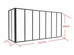 Vente-unique Cristalera de esquina de taller de aluminio termolacado - Ancho 210 x Prof. 60 x Alt. 105 - - BAYVIEW