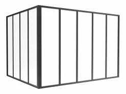 Clearance Cristalera de esquina de taller de aluminio termolacado - Ancho 180 x Ancho 150 x Alt. 130 - blanco - BAYVIEW Cristalera Interior