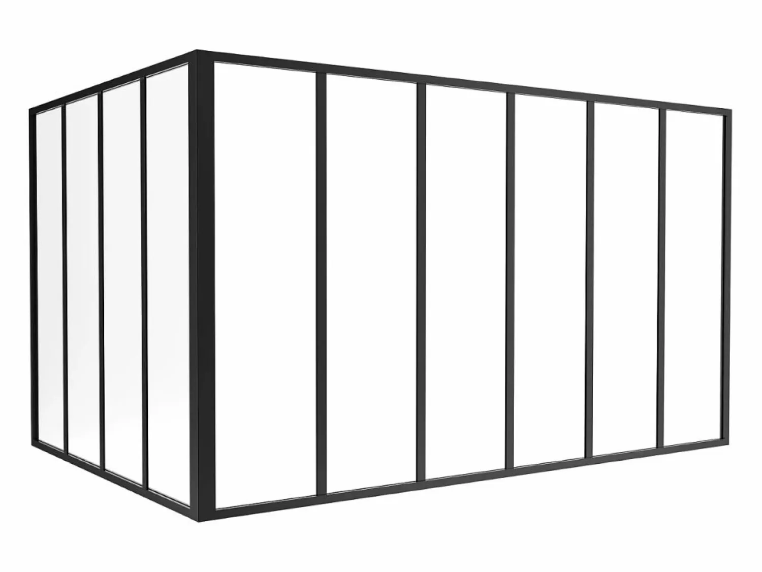 Clearance Vente-unique Cristalera de esquina de taller de aluminio termolacado - Ancho 210 x Prof. 150 x Alt. 130 - blanco - BAYVIEW Negro