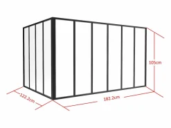 Clearance Vente-unique Cristalera de esquina de taller de aluminio termolacado - Ancho 210 x Prof. 150 x Alt. 130 - blanco - BAYVIEW Negro